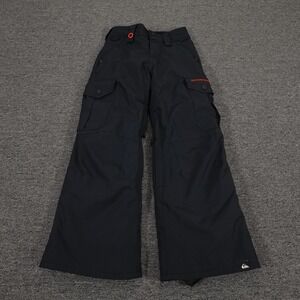 Quiksilver Snow Pants Youth 8 Black DryFlight 10K Insulated Cargo Ski Snowboard